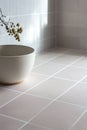 A clean and minimalist grid pattern in neutral shades for a structured look.