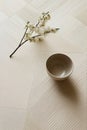 A clean and minimalist grid pattern in neutral shades for a structured look.