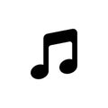 Simple Solid Music Note Eighth Sign Symbol Minimalist Design Icon Royalty Free Stock Photo