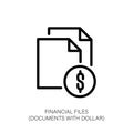 Financial Documents Icon with Dollar Symbol Royalty Free Stock Photo