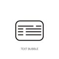 Simple Text Bubble Icon with Lines Royalty Free Stock Photo