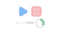 Minimalist Media Player Icons Royalty Free Stock Photo