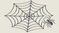Minimalist Spider Web with Spider Graphic Vector Design Generative AI Royalty Free Stock Photo