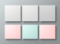 Collection of Blank Square Cards on Gray Background Ai Generated Royalty Free Stock Photo