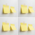 Blank Yellow Sticky Notes on White Background Grid Royalty Free Stock Photo