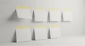 Blank Sticky Notes on White Wall with Copy Space Royalty Free Stock Photo
