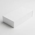 Simple White Rectangular Box with a Lid on a White Background packaging container Royalty Free Stock Photo