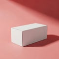White Box Mockup on Pink Background with Shadow Royalty Free Stock Photo