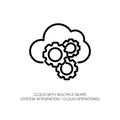 Cloud Computing Gears Icon - System Integration and Operations Royalty Free Stock Photo