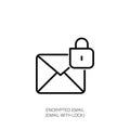 Encrypted Email Icon with Lock Royalty Free Stock Photo