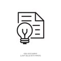 Idea Document Icon: Light Bulb and Paper Royalty Free Stock Photo