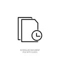 Scheduled Document Icon with Clock Royalty Free Stock Photo