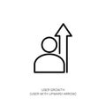 User Growth Icon with Upward Arrow Royalty Free Stock Photo