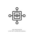 Wifi Processor Icon - Chip with Wireless Signal Royalty Free Stock Photo