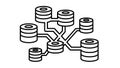 Abstract Network of Data Servers Icon Royalty Free Stock Photo