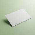 Blank White Card Mockup on Pastel Mint Green Background Royalty Free Stock Photo