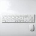 AI Generated Image of a White Keyboard and a White Computer Mouse on a White Surface