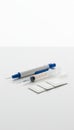 Insulin Pen and Syringe on White Background Royalty Free Stock Photo
