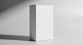 Blank White Rectangular Product Box Mockup on Grey Background Royalty Free Stock Photo