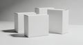 Four White Blank Product Packaging Boxes Mockup Royalty Free Stock Photo
