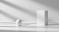 Minimalist White Geometric Display with Light and Shadow Royalty Free Stock Photo