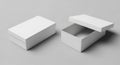 Blank White Packaging Boxes Mockup on Grey Background Royalty Free Stock Photo