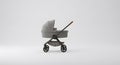 Modern Grey Baby Stroller Side View Royalty Free Stock Photo