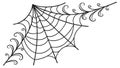 Minimalist Corner Spider Web Vector Element, vector design Generative AI Royalty Free Stock Photo