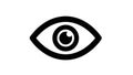Simple Black Eye Icon on White Background Royalty Free Stock Photo