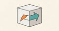 Isometric Cube with Exchange Arrows Royalty Free Stock Photo
