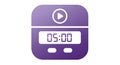 Five Minute Digital Timer and Media Play Icon Royalty Free Stock Photo