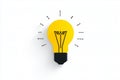 A clean, minimalist vector-style icon of yellow a light bulb Royalty Free Stock Photo