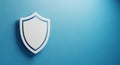 Simple White Shield Icon on a Gradient Blue Background symbol security Royalty Free Stock Photo