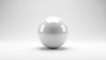 Monochrome sphere on white plane, a minimalist rendering promoting simplicity and elegance Royalty Free Stock Photo