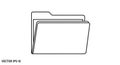Vector Illustration of a Simple Folder Icon with Documents Inside Royalty Free Stock Photo
