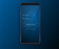 Clean Mobile UI Design Concept. Login Application with Password Form Window. Flat Web Icons. Vector Royalty Free Stock Photo