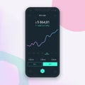 Clean Mobile UI Design Concept. Trendy Mobile Banking. Cryptocurrency Technology. Bitcoin Exchange. Financial analytics. EPS 10