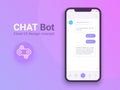 Clean Mobile UI Design Concept. Trendy Chatbot Application with Dialogue window. Sms Messenger. EPS 10