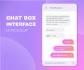Mobile phone live chat boxes. Smartphone online app. Trendy Chatbot Application with Dialogue window. Sms Messenger. Royalty Free Stock Photo