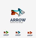 Clean moden wave design arrow logo