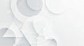Abstract White and Grey Geometric Background with Overlapping Shapes Royalty Free Stock Photo