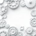 White Gears and Cogs Background for Technology and Engineering Themes Royalty Free Stock Photo
