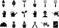 Gardening Tools and Elements Icon Set Royalty Free Stock Photo