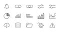 Minimalist Icon Set: Data, Settings, and Notifications Royalty Free Stock Photo