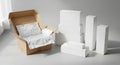 E-commerce Packaging and Shipping Boxes Mockup Royalty Free Stock Photo