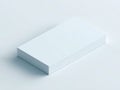 Minimalist white rectangular prism on a light blue background with soft shadows Royalty Free Stock Photo