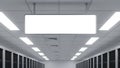 Blank Digital Signage in Modern Data Center Aisle Royalty Free Stock Photo