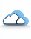 Stylized 3D Cloud Icon Blue Sky White Puffy Clouds Digital Technology Symbol Royalty Free Stock Photo