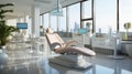 Clean and Modern Dental Chair with Professional Tools in an Unoccupied Office