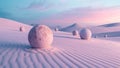 Minimal Sand Dunes with Stone Sphere Royalty Free Stock Photo